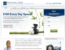 Tablet Screenshot of healingartshealthcenter.com